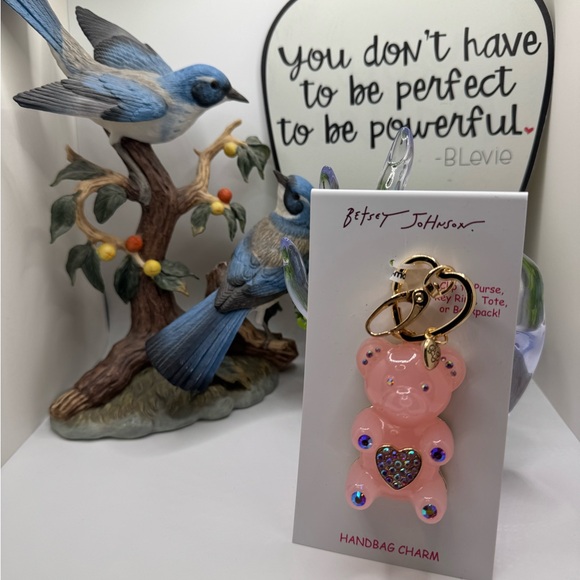 Betsey Johnson Accessories - Betsey Johnson Gummy Bear Crystal Heart Handbag Charm Key Ring Clip